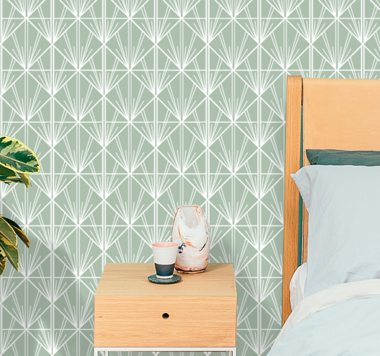 Art Deco Inspired geometric wallpaper - TenStickers