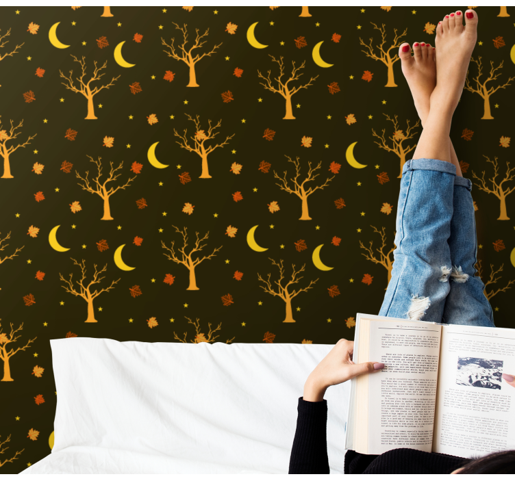 Autumnal Night Motif nature wallpaper - TenStickers