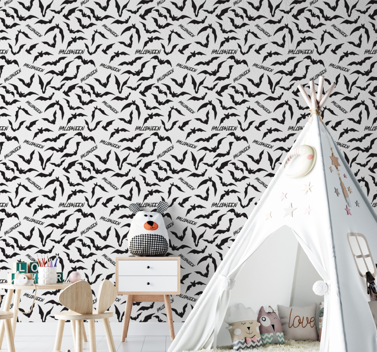 Bat pattern wallpaper - TenStickers