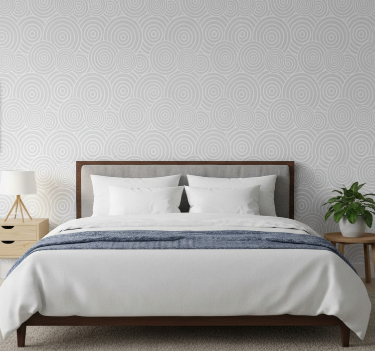 Bedroom wallpaper circular line design - TenStickers