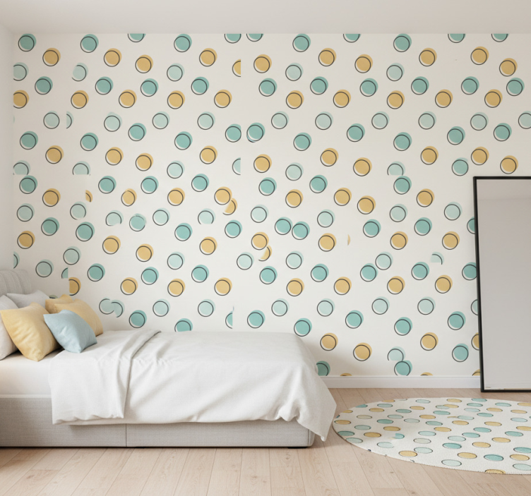 Bedroom wallpaper colorful geometric design - TenStickers