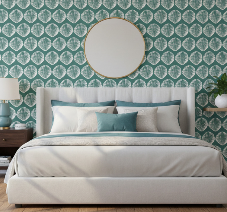 Bedroom wallpaper decorative shell design - TenStickers