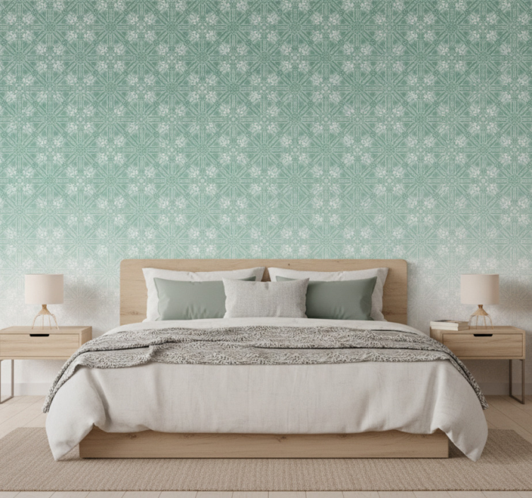 Bedroom wallpaper floral fade design - TenStickers