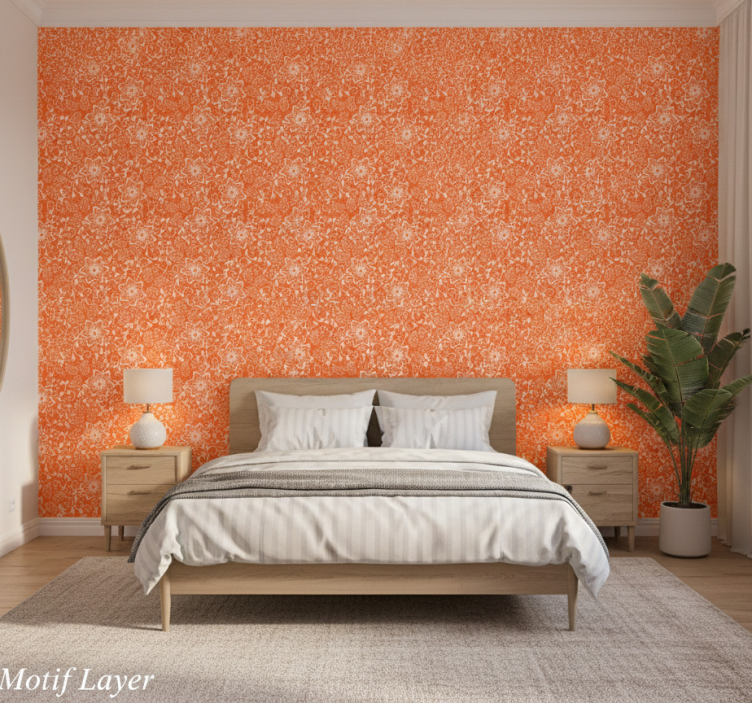 Bedroom wallpaper floral pattern design - TenStickers