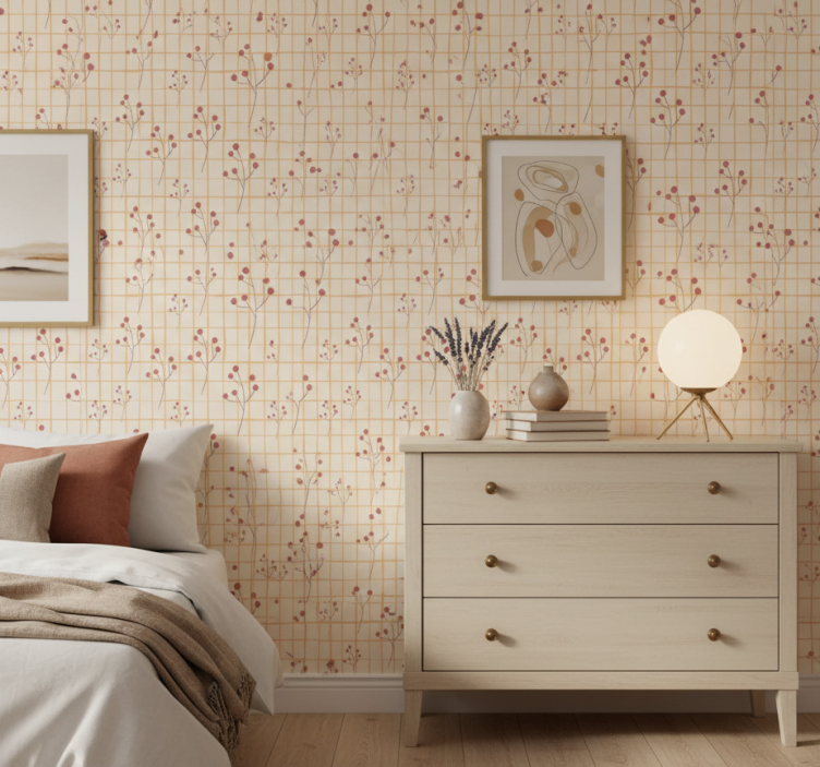 Bedroom wallpaper floral pattern treasure - TenStickers