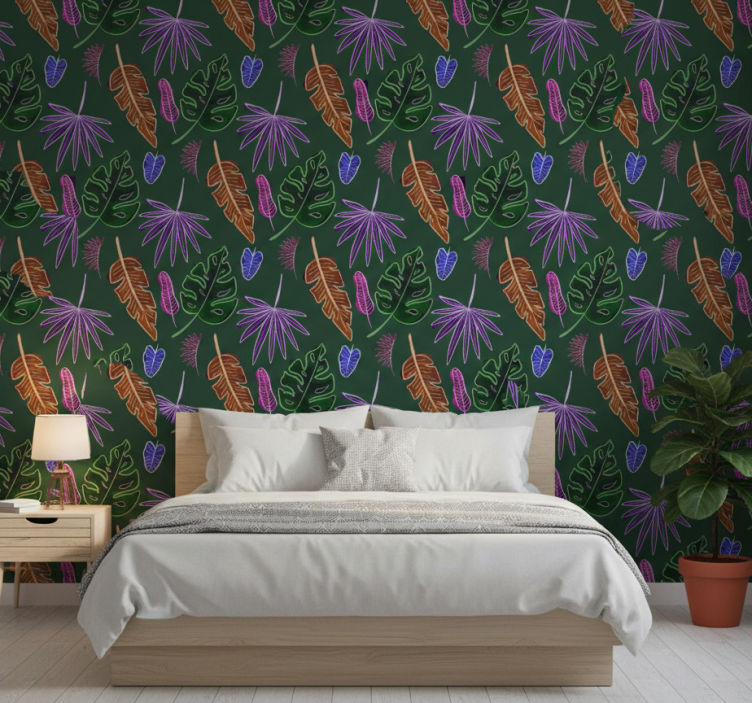Bedroom wallpaper geometric neon screen - TenStickers