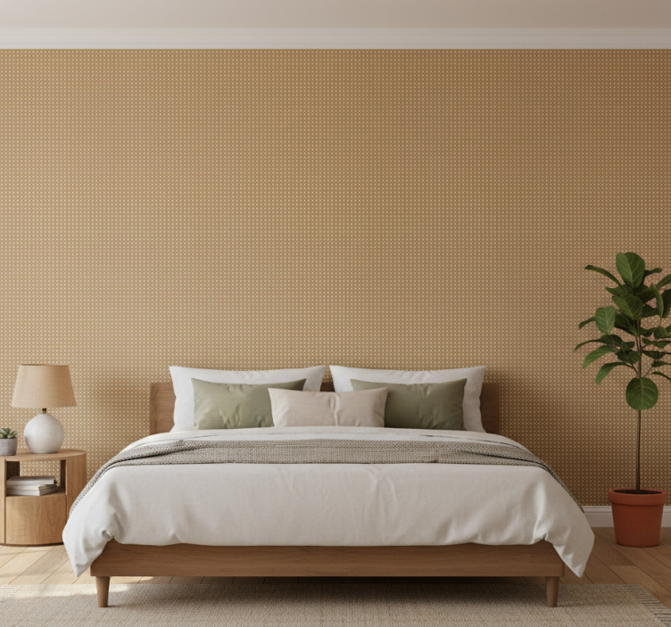 Bedroom wallpaper in brown canage pattern - TenStickers
