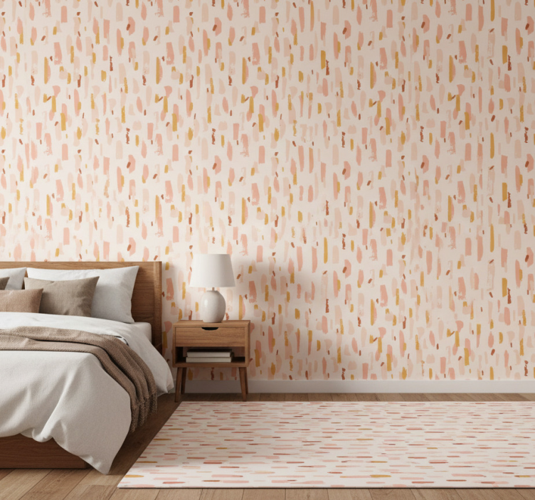 Bedroom wallpaper in brushed petal design - TenStickers