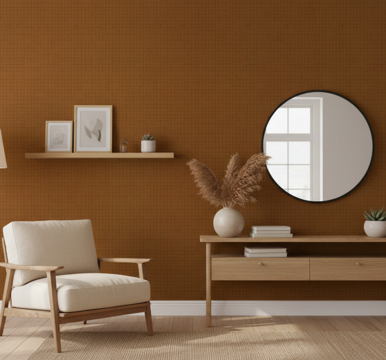 Bedroom wallpaper in japandi style fabric effect - TenStickers