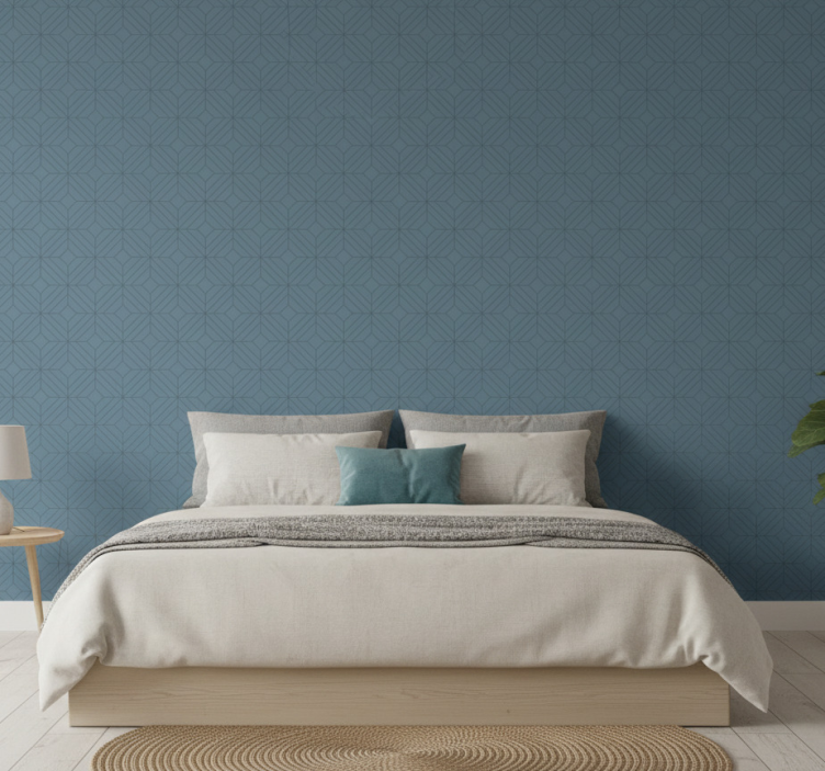 Bedroom wallpaper nordic style gray diamond design - TenStickers