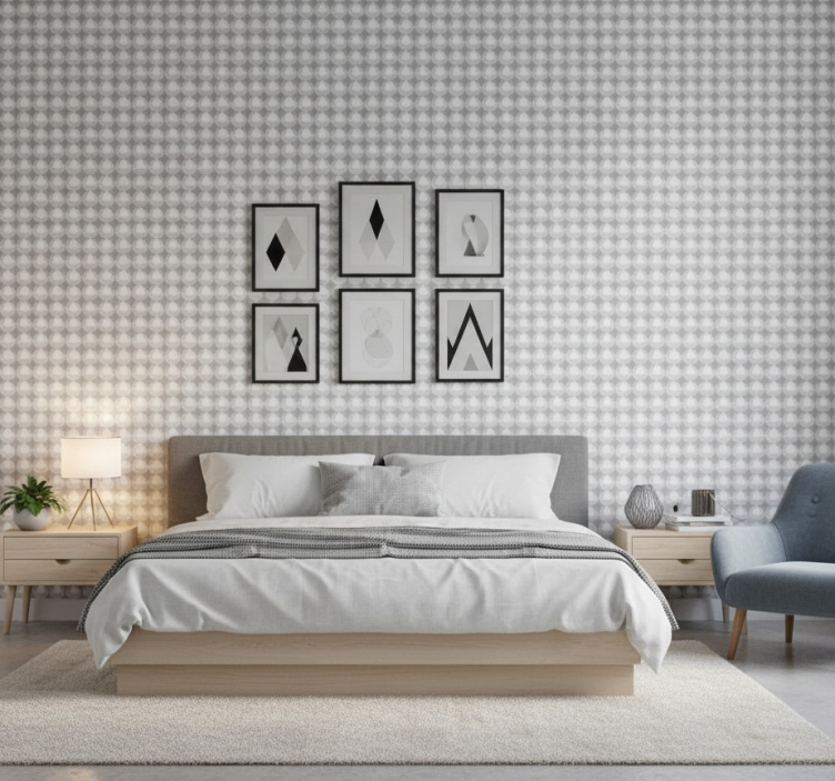 Bedroom wallpaper nordic style soothing grey design - TenStickers