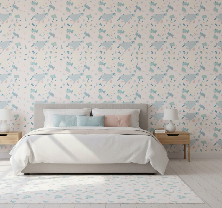 Bedroom wallpaper terrazzo tiles and slabs design - TenStickers