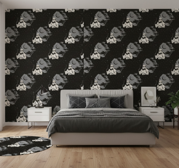 Bedroom wallpaper typical whitetrooper design - TenStickers