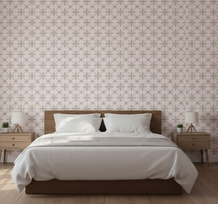 Bedroom wallpaper in a vintage simple pattern - TenStickers