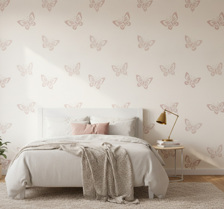 Bedroom wallpaper whimsical flutter butterfly - TenStickers