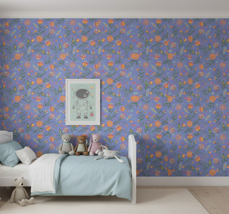 Bedroom wallpaper with adorable kids' design - TenStickers