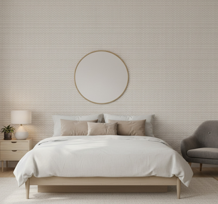 Bedroom wallpaper with delicate irregular stripes - TenStickers
