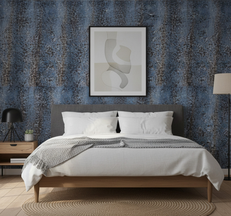 Bedroom wallpaper with retro raw pattern design - TenStickers