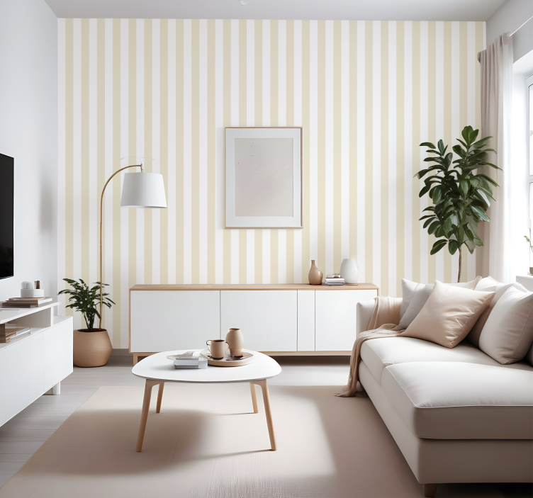 Beige colour vertical stripe wallpaper - TenStickers