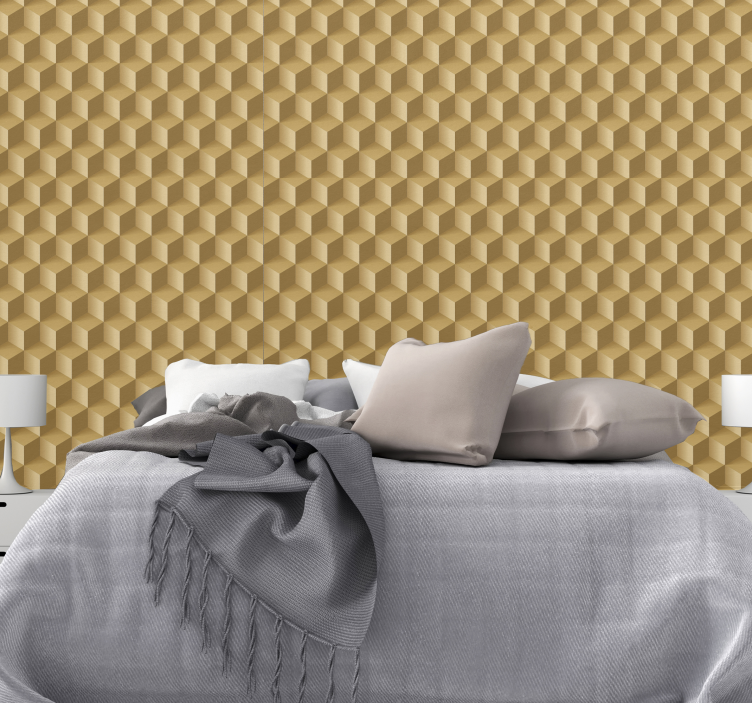 Beige cubic texture 3D wallpaper - TenStickers