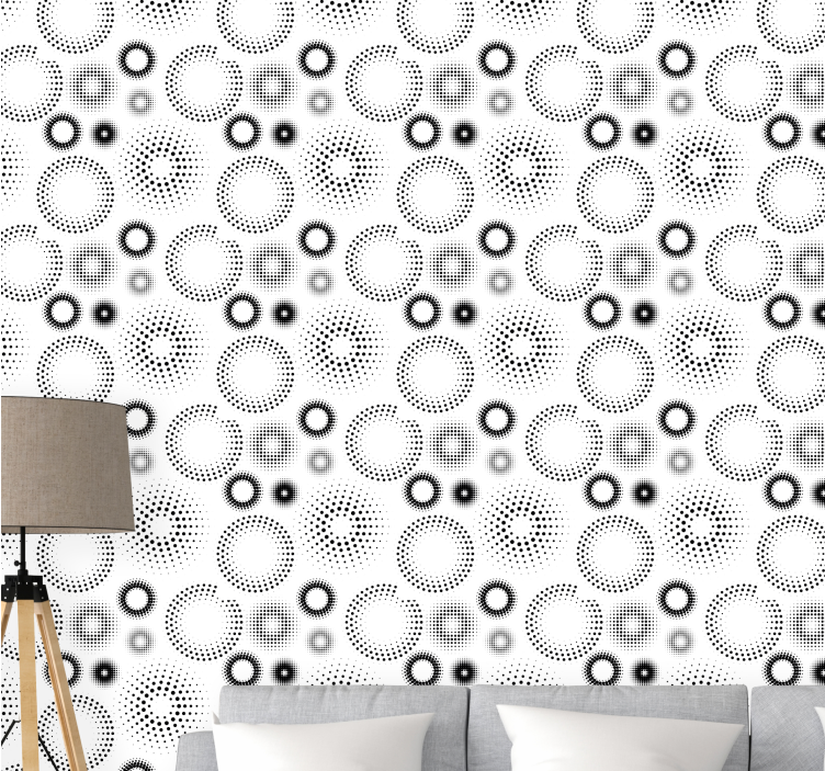 Pointillist geometry polka dot wallpaper - TenStickers