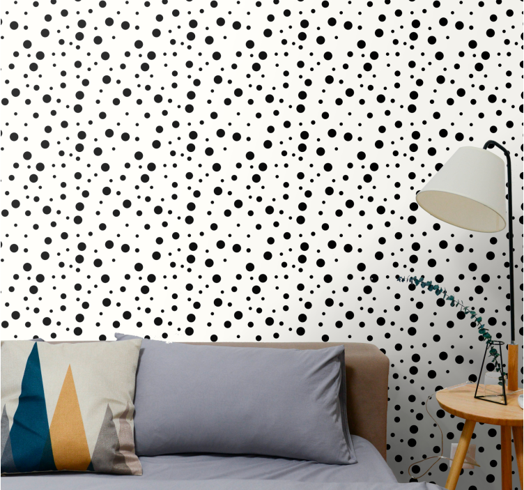 Black Dots polka dot wallpaper - TenStickers