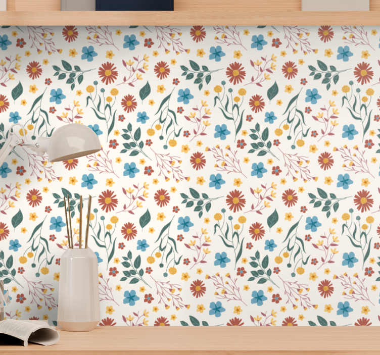 Botanical Flourish flower wallpaper - TenStickers