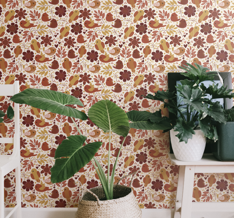 Botanical Motifs leaf wallpaper - TenStickers