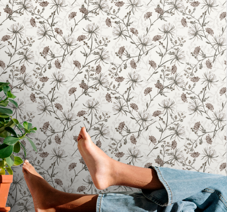 Botanical Prints flower wallpaper - TenStickers