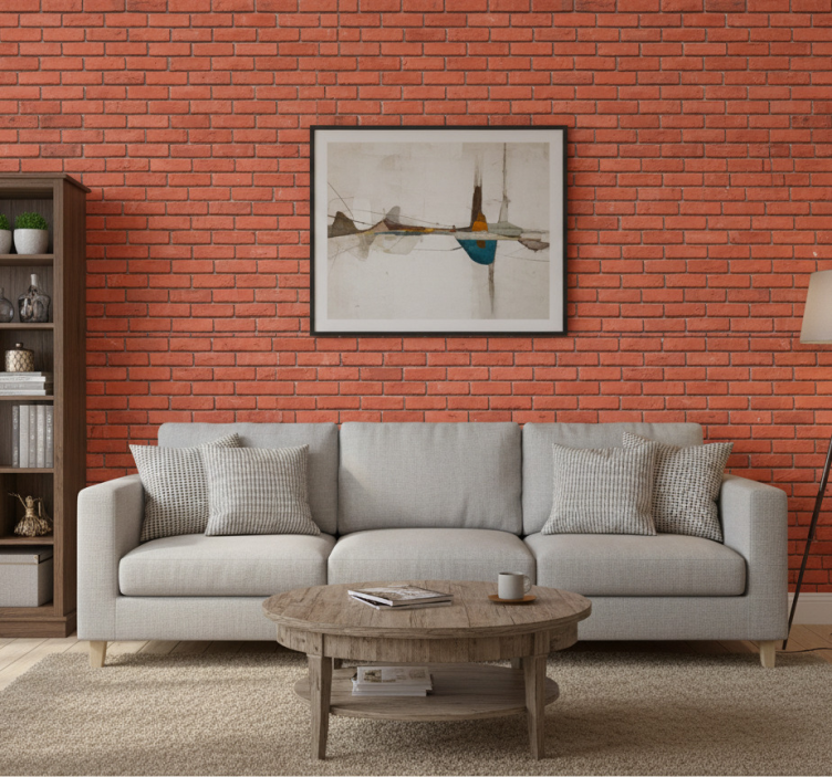 Brick wallpaper red realistic pattern - TenStickers