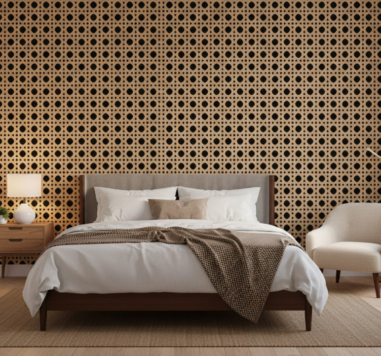 Brown canage bedroom wallpaper - TenStickers
