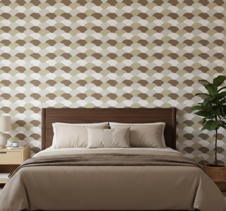 Brown scales bedroom wallpaper - TenStickers