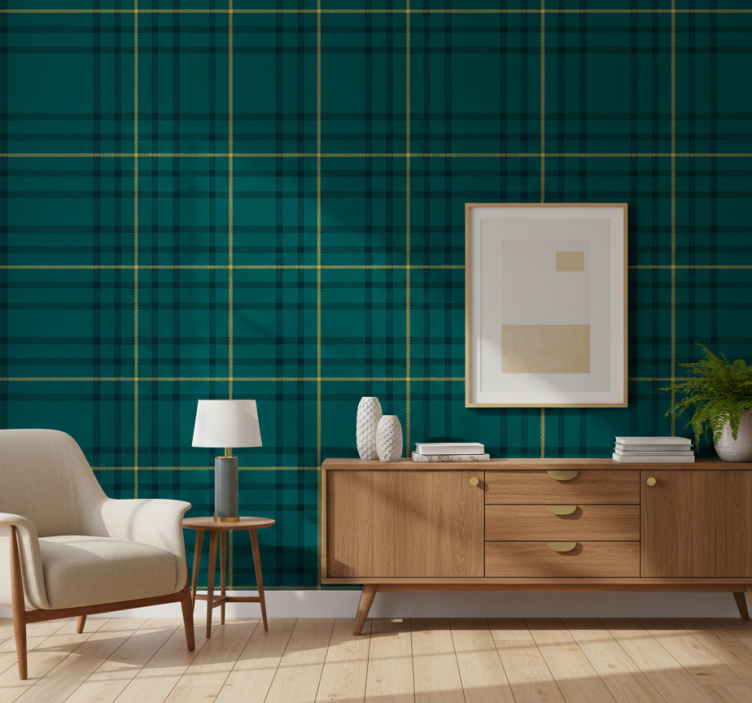Burberry bedroom wallpaper - TenStickers