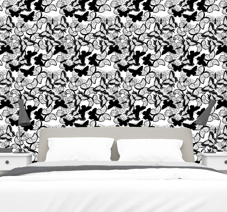 Butterfly wallpaper butterfly abundance - TenStickers