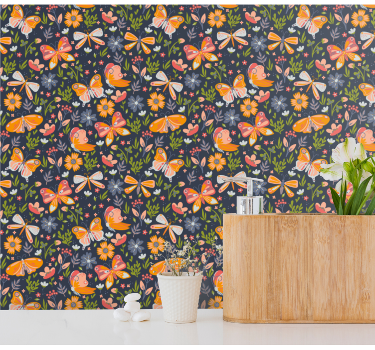Butterfly wallpaper butterfly garden mural - TenStickers