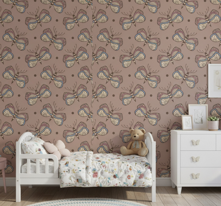 Butterfly wallpaper inspirational vintage design - TenStickers