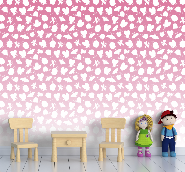 Butterfly wallpaper with butterfly pattern - TenStickers