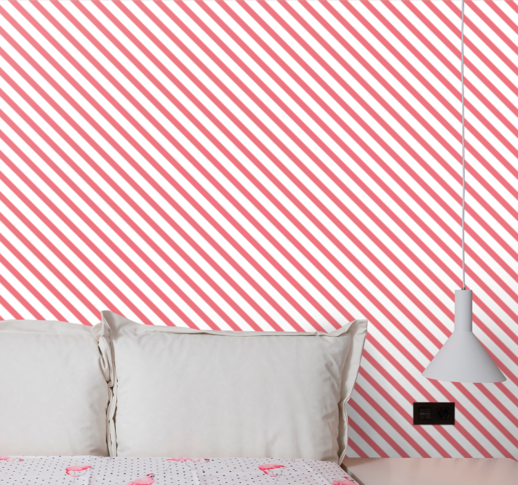 Candy Stripe Harmony horizontal striped wallpaper - TenStickers