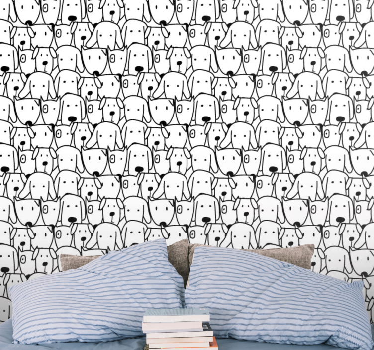 Canine Illustration dogs wallpaper - TenStickers