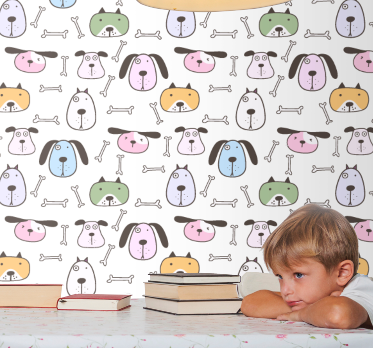 Cartoon Canine Friends dogs wallpaper - TenStickers