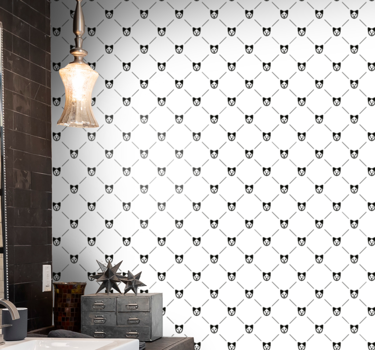 Cat Silhouette Pattern cat wallpaper - TenStickers