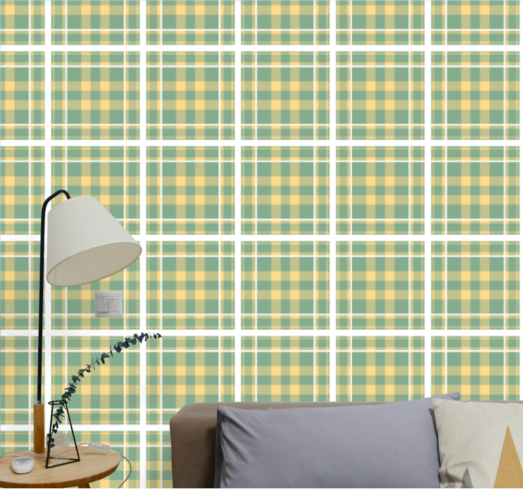Checked Textile Inspiration Textured Wallpaper - TenStickers
