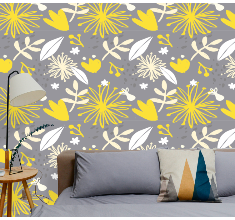 Cheerful Floral Pattern flower wallpaper - TenStickers