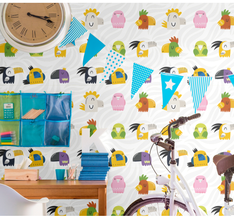 Cheerful Monster Mural Kids wallpaper - TenStickers