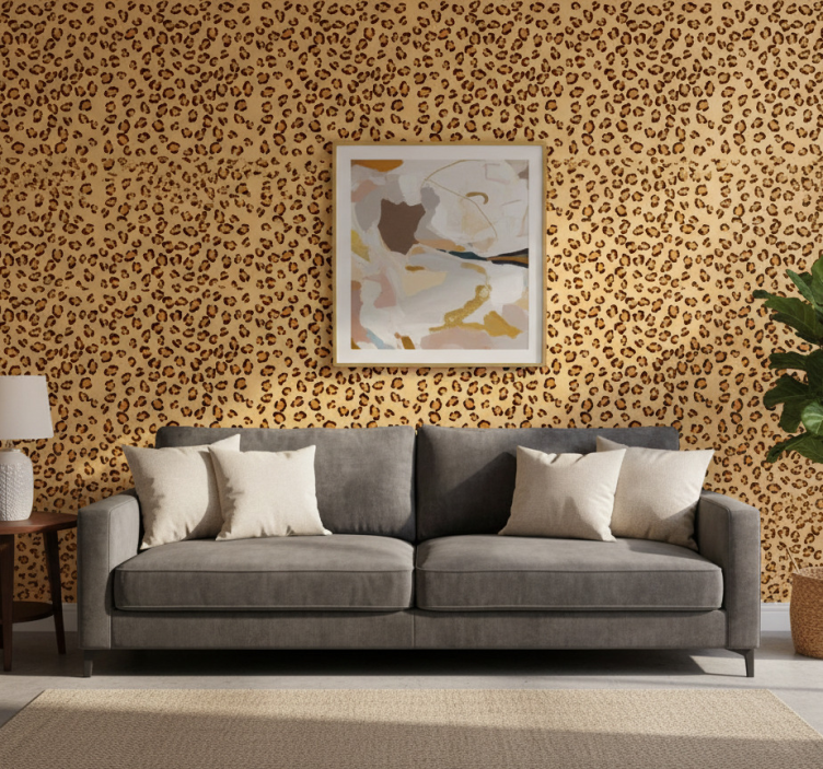 Cheetah print animal wallpaper - TenStickers