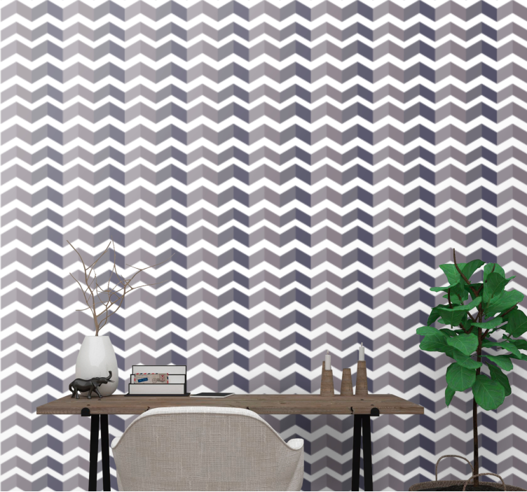 Chevron Shapes geometric wallpaper - TenStickers