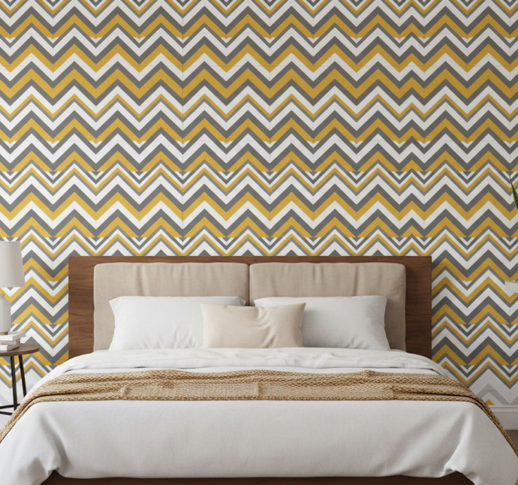 Chevron style bedroom wallpaper - TenStickers