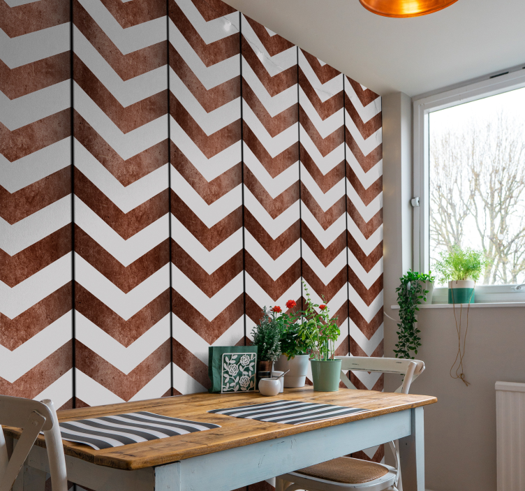 Chevron Textured Pattern geometric wallpaper - TenStickers