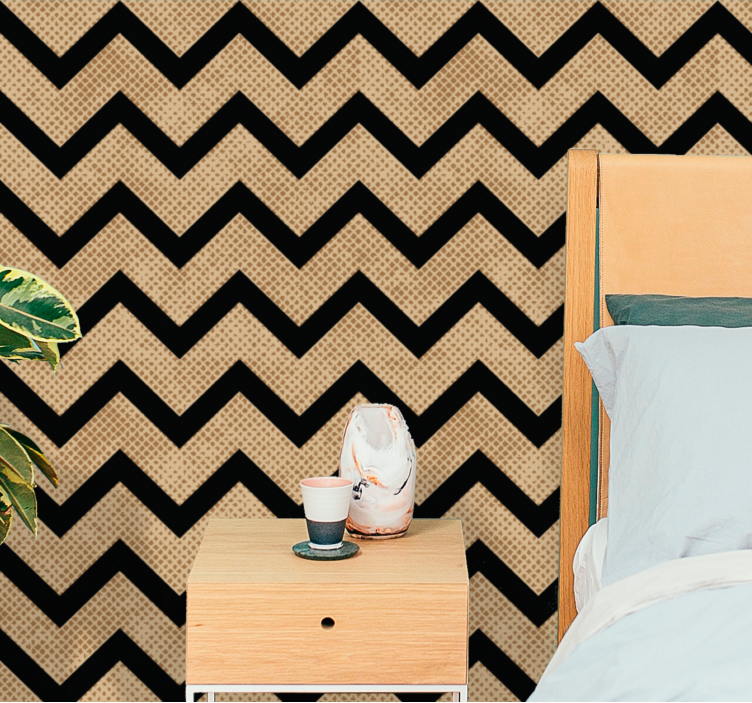 Chevron Zigzag Style geometric wallpaper - TenStickers
