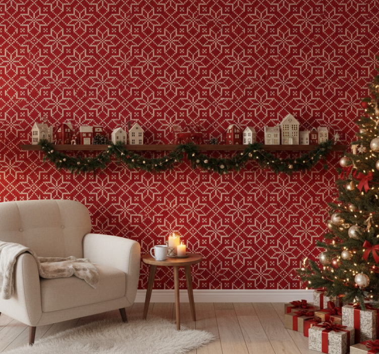 Christmas wallpaper christmas snowflake sweater - TenStickers